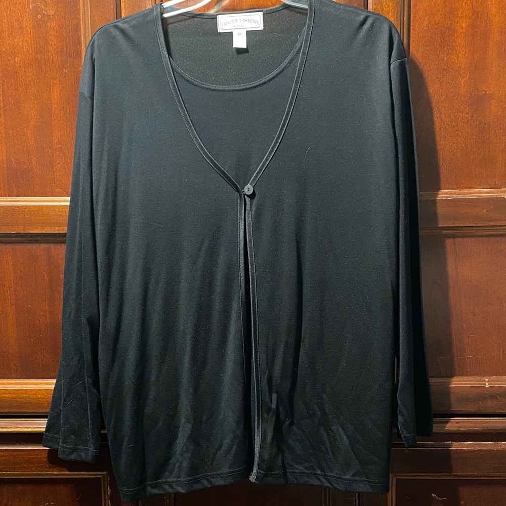 Vintage Frazier Lawrence Black Women's layered size 3X top